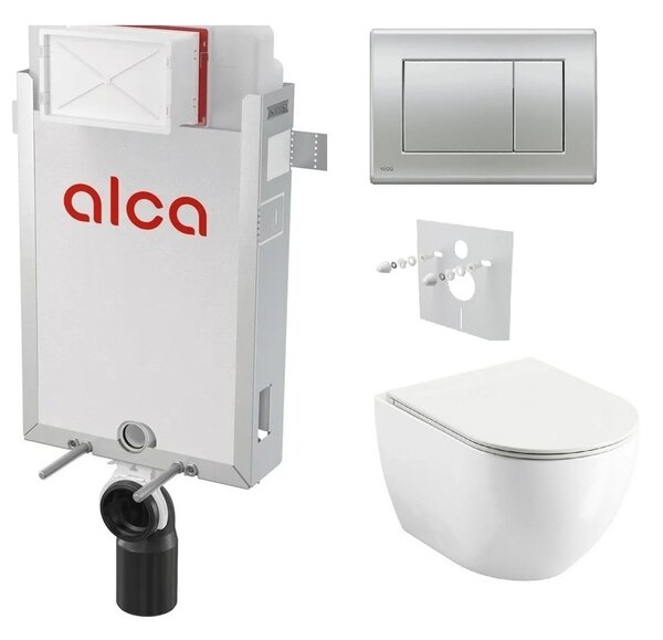 Alcadrain Set modul k zazdění, WC Urban City, sedátko s tlač.chrom mat M272 KAE007 1 set