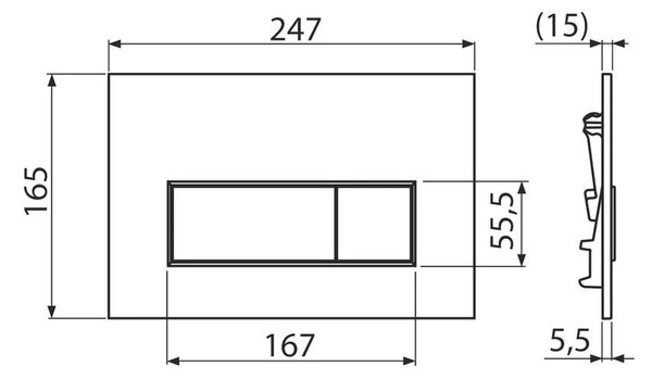 Alcadrain Set modul k zazdění, WC Urban Rimless, sedátko s tlačítkem bílá lesk M570 KAE031 1 set