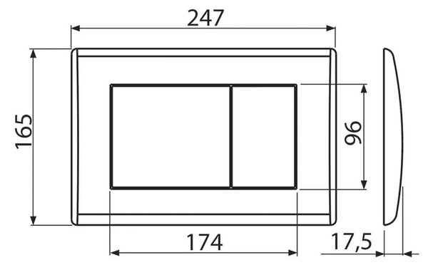 Alcadrain Set modul k zazdění, WC Urban Rimless, sedátko s tlačítkem černá mat M278 KAE029 1 set