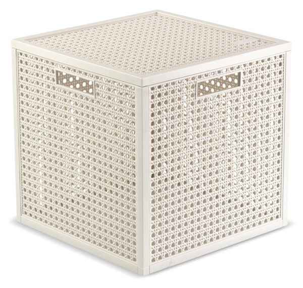 Krémový úložný box s víkem z recyklovaného plastu 28x28x28 cm Kaya Cube – Curver