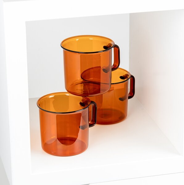 Muurla Hrnek Glass 0,35l, jantarový