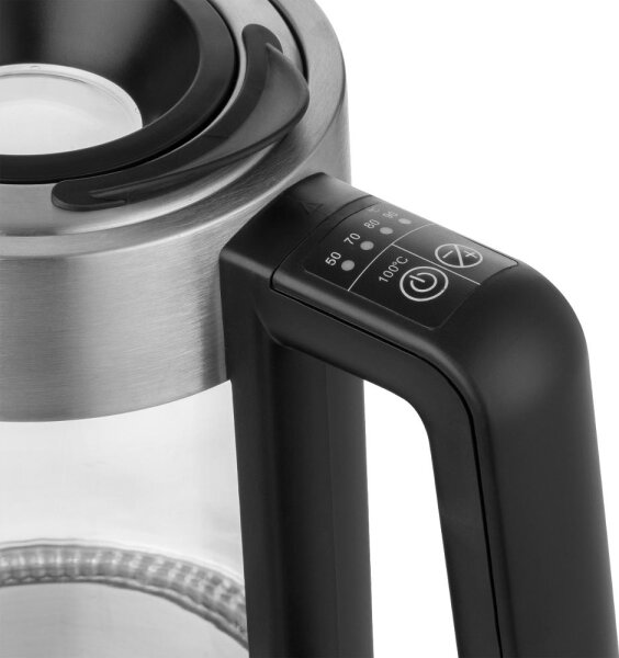 Sencor - Rychlovarná konvice s termoregulací 1,7 l 2200W/230V matný chrom/černá