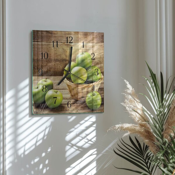 Skleněné hodiny na stěnu Jablko zskc-30x30-00181129