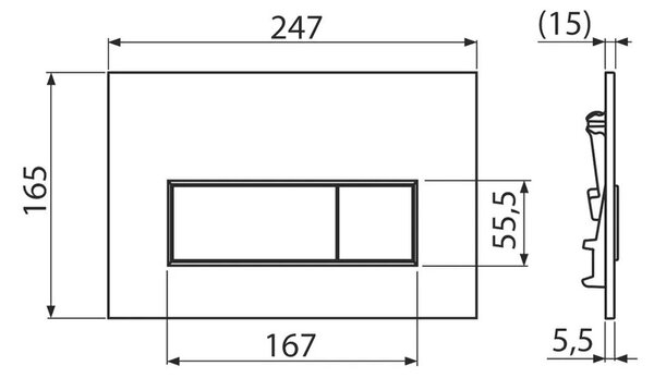 Alcadrain Set modul k zazdění, WC Urban Vortex, sedátko s tlačítkem chrom lesk M571 KAE051 1 set