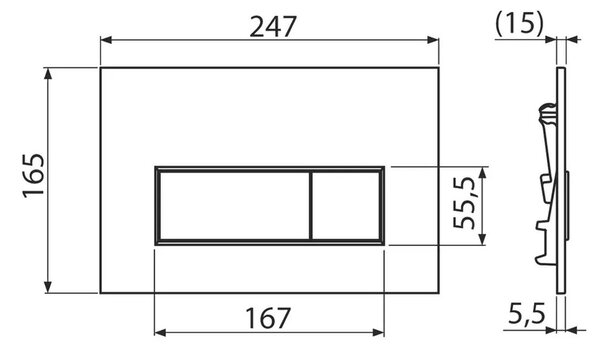 Alcadrain Set modul k zazdění, WC Urban Vortex, sedátko s tlačítkem bílá lesk M570 KAE050 1 set