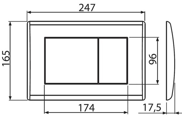 Alcadrain Set modul k zazdění, WC Laufen Pro, sedátko s tlačítkem chrom mat M272 KAE064 1 set
