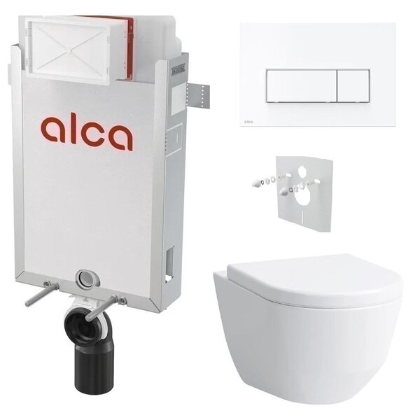 Alcadrain Set modul k zazdění, WC Laufen Pro, sedátko s tlačítkem bílá lesk M570 KAE069 1 set