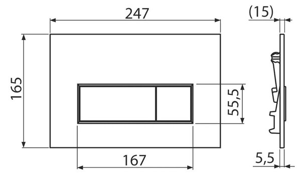 Alcadrain Set modul k zazdění, WC Laufen Pro, sedátko s tlačítkem chrom lesk M571 KAE070 1 set