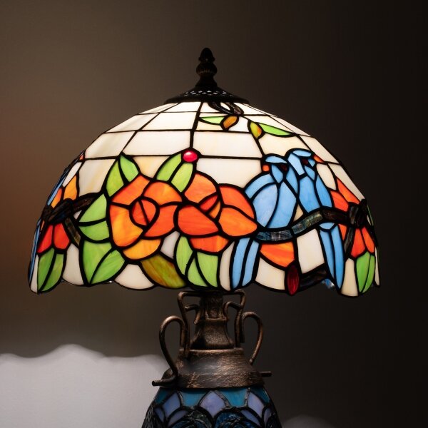 Brilagi - Tiffany vitrážová stolní lampa JUNGLE 1xE27/60W/230V + 1xE14/40W