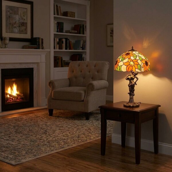 Brilagi - Tiffany vitrážová stolní lampa SUNFLOWER 1xE27/60W/230V