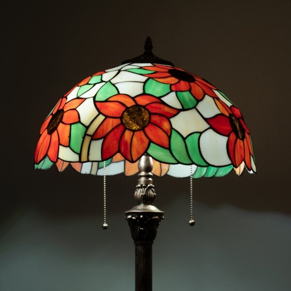 Brilagi - Tiffany vitrážová stojací lampa SUNFLOWER 2xE27/60W/230V