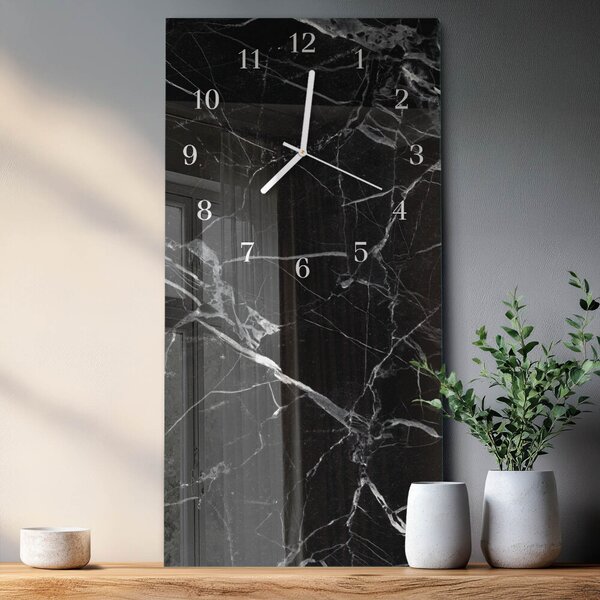 Skleněné hodiny vertikální Grafit zsppb-30x60-00057464