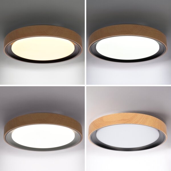 Brilagi - LED Stmív. strop. svítidlo FLOCO LED/48W/230V pr. 40 cm dřevo/černá+DO