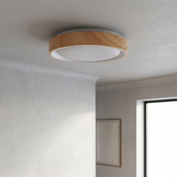 Brilagi - LED Stropní svítidlo FLOCO LED/24W/230V pr. 30 cm dřevo/bílá
