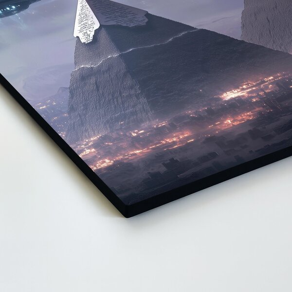 DUBLEZ | Futuristický obraz pyramíd a UFO - Hvězda apokalypsy | UV tisk, Premium