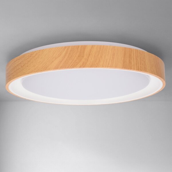 Brilagi - LED Stmív. strop. svítidlo FLOCO LED/48W/230V pr. 40 cm dřevo/bílá +DO