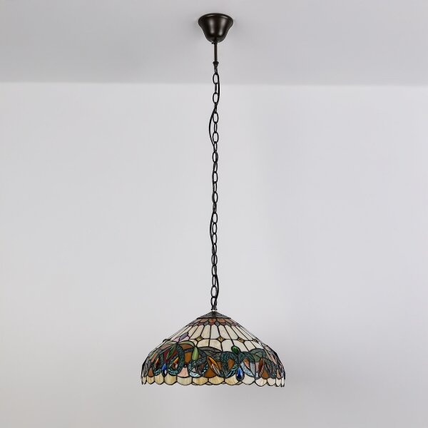 Brilagi - Tiffany vitrážový lustr na řetězu LUISA 2xE27/60W/230V