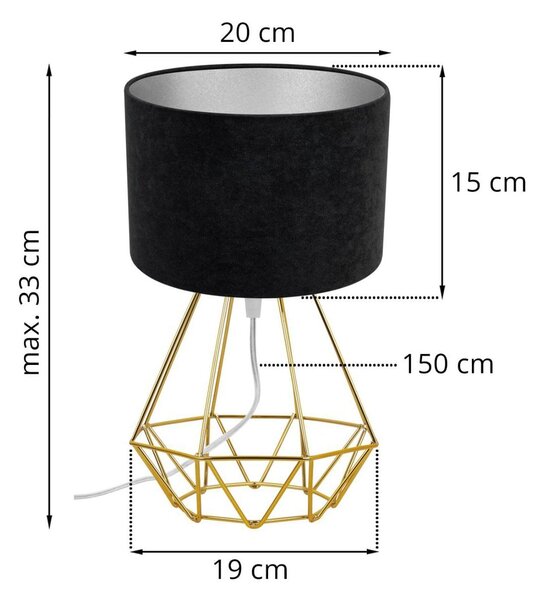 Stolní lampa Mediolan, 1x textilní stínítko (výběr z 10 barev), (výběr ze 4 barev konstrukce), ch