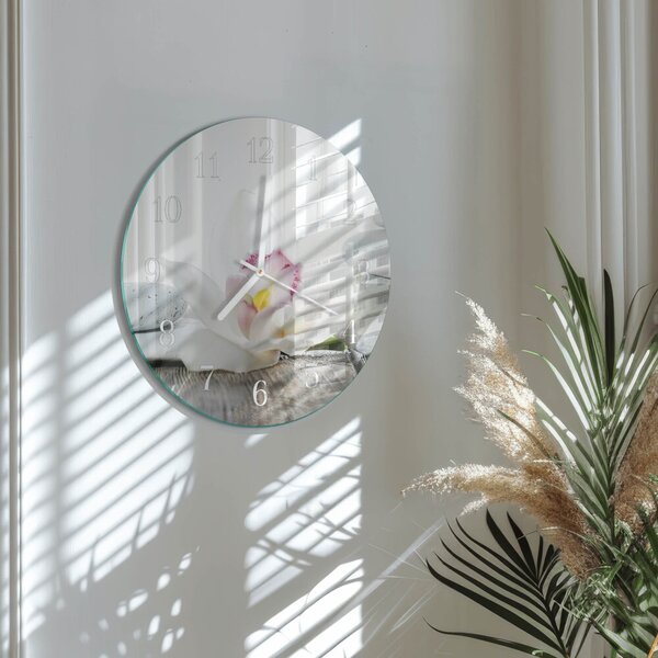 Skleněné hodiny na stěnu Orchidej zsob-fi30-00090424