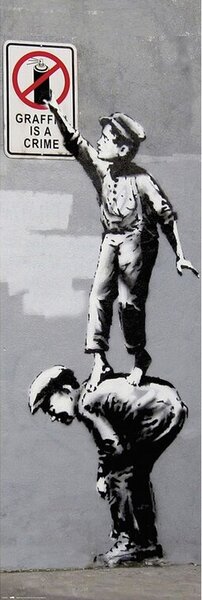 Plakát, Obraz - Banksy - Is A Crime, (53 x 158 cm)
