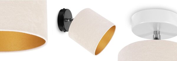 Bodové svítidlo Mediolan, 1x světle béžové/zlaté textilní stínítko, (výběr ze 2 barev konstrukce - možnost polohování)
