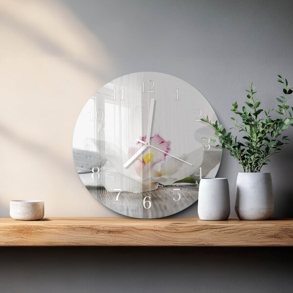Skleněné hodiny na stěnu Orchidej zsob-fi30-00090424