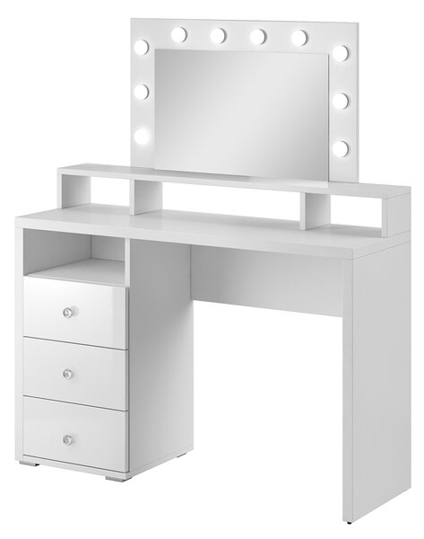 Toaletní stolek se zrcadlem a osvětlením DIVA bílý
