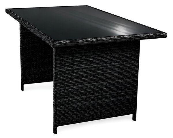 BPS-koupelny Ratanový zahradní nábytek TOLEDO BL, 8 osob, černý