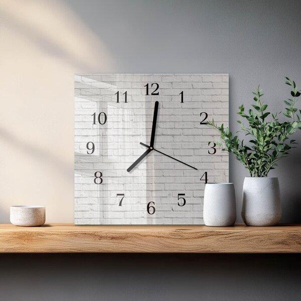 Skleněné hodiny na stěnu Cihlová zeď zskc-30x30-00183418
