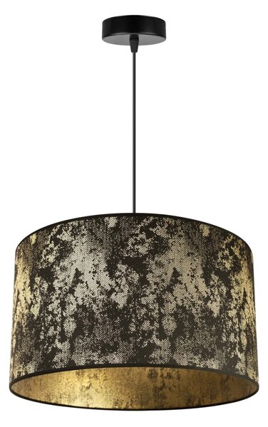 Závěsné svítidlo Werona 2, 1x černé/zlaté textilní stínítko, (fi 40cm), g