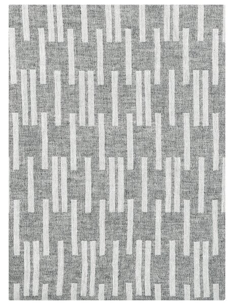 Merino deka Arki 130x180, světle šedá-bílá