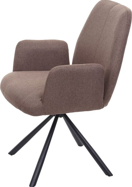 Jídelní židle HWC-H71, kuchyňská židle polohovací židle, látka/textil ocel hnědá