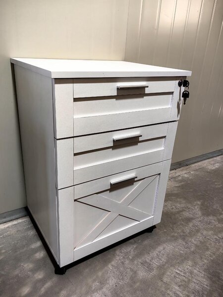Komoda se zásuvkami, boční skříňka, univerzální, prostorná, barva: černá, materiál: dřevotříska (MDF/dřevovláknitá deska), odolná potahová látka