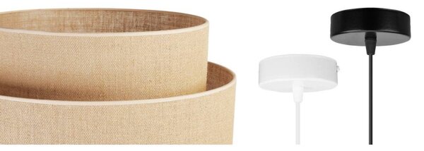 Závěsné svítidlo Juta, 1x jutové stínítko, bíla konstrukce, (fi 45cm)