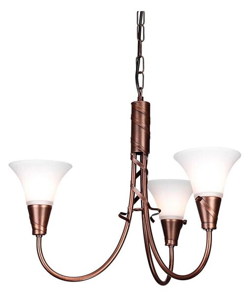 Elstead EM3-COPPER - Lustr na řetězu EMILY 3xE14/40W/230V