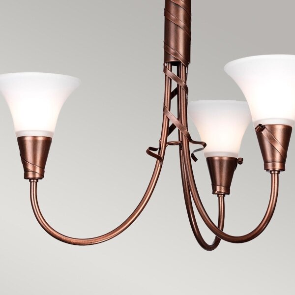 Elstead EM3-COPPER - Lustr na řetězu EMILY 3xE14/40W/230V