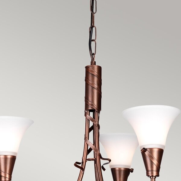 Elstead EM3-COPPER - Lustr na řetězu EMILY 3xE14/40W/230V