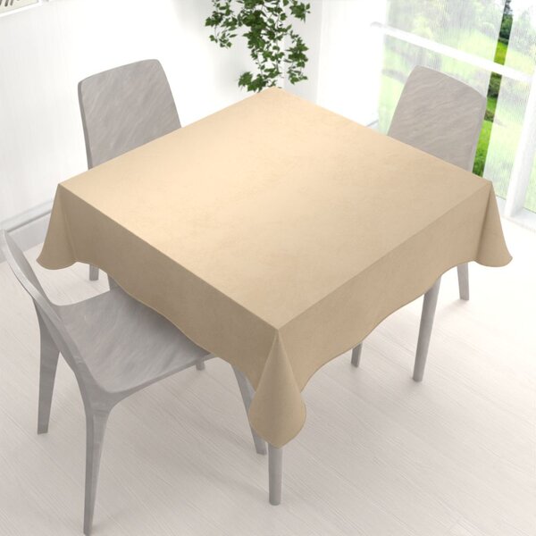 Biante Sametový čtvercový ubrus Velvet Premium SVP-045 Kávově béžový 130x130 cm