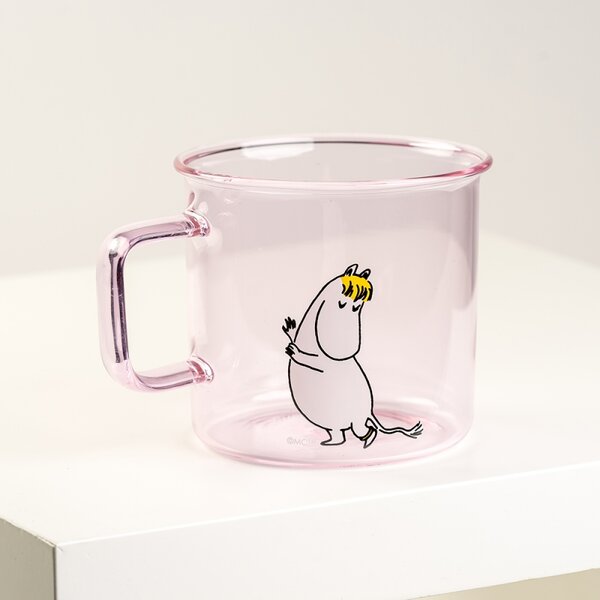 Muurla Skleněný hrnek Snorkmaiden 0,35l, růžový