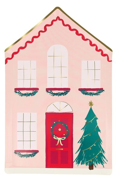 Papírový talíř Festive House – set 8 ks