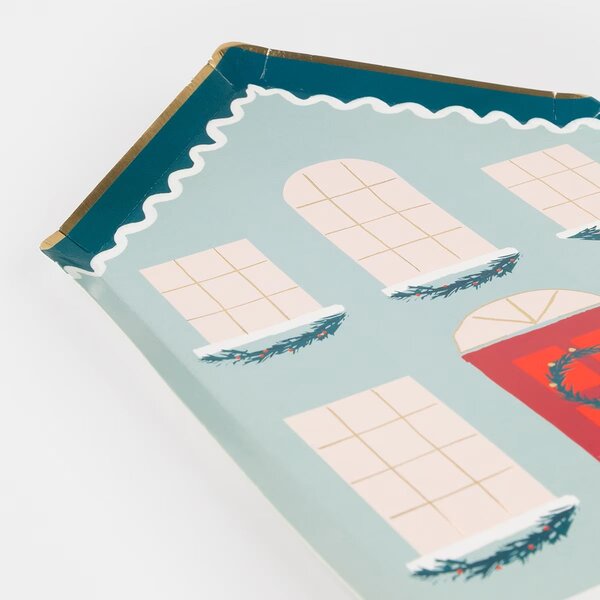 Papírový talíř Festive House – set 8 ks