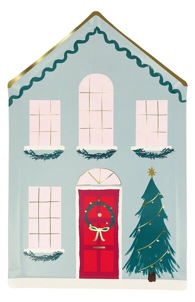 Papírový talíř Festive House – set 8 ks