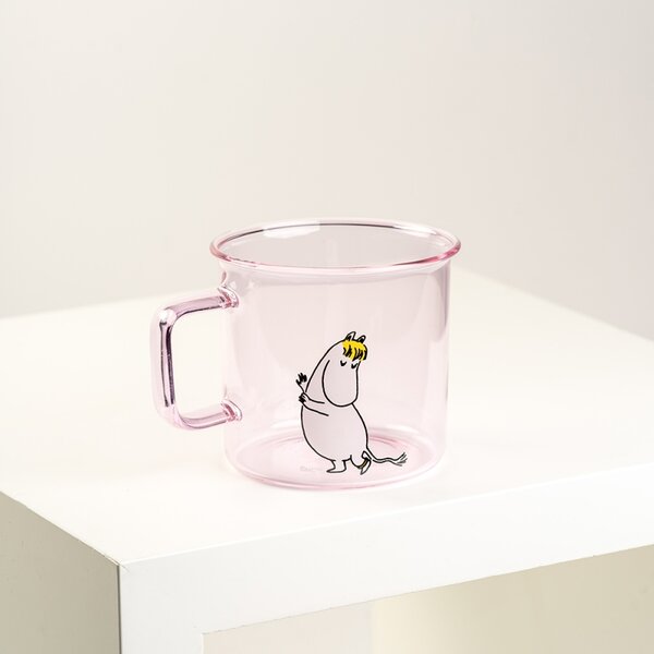 Muurla Skleněný hrnek Snorkmaiden 0,35l, růžový