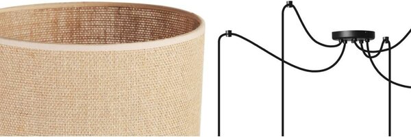 Závěsné svítidlo Juta Spider, 5x jutové textilní stínítko, (výběr ze 2 barev konstrukce), (fi 20cm)