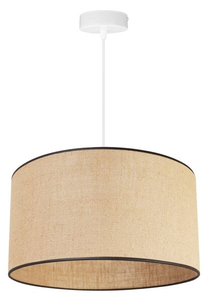 Závěsné svítidlo Juta, 1x jutové stínítko, (výběr ze 2 barev konstrukce), (fi 40cm), bl