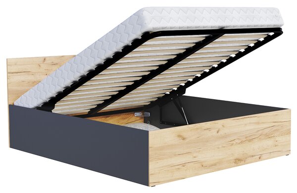 Postel PANAMA 120x200 se zdvižným roštem ŠEDÁ DUB