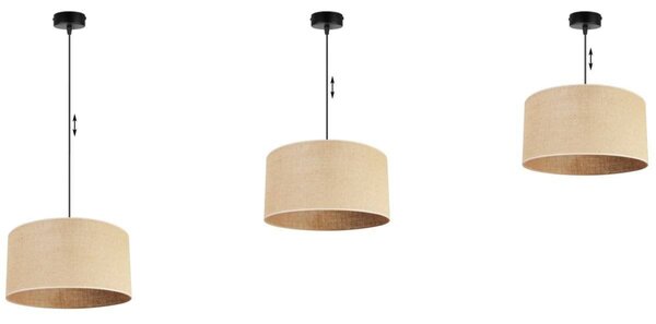 Závěsné svítidlo Juta, 1x jutové stínítko, (výběr ze 2 barev konstrukce), (fi 35cm)