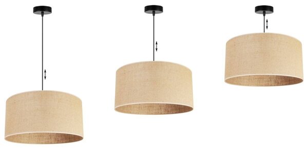 Závěsné svítidlo Juta, 1x jutové stínítko, (výběr ze 2 barev konstrukce), (fi 45cm)