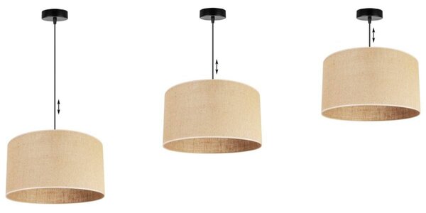 Závěsné svítidlo Juta, 1x jutové stínítko, (výběr ze 2 barev konstrukce), (fi 40cm, ve 23cm)