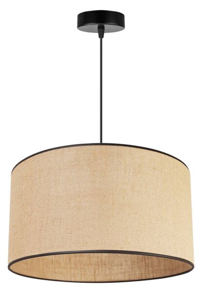 Závěsné svítidlo Juta, 1x jutové stínítko, (výběr ze 2 barev konstrukce), (fi 40cm), bl